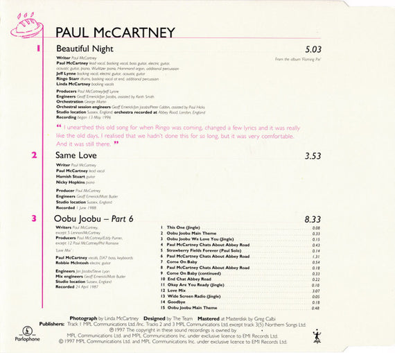 Paul McCartney : Beautiful Night (CD, Single, CD2)
