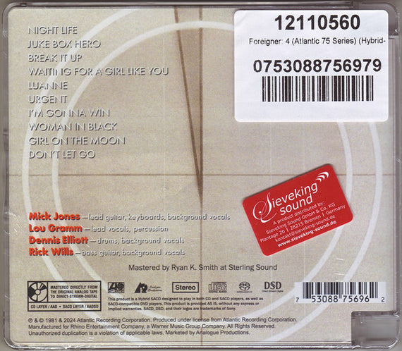 Foreigner : 4 (SACD, Hybrid, Album, RE, RM)