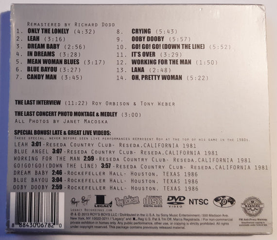 Roy Orbison : The Last Concert (CD, Album + DVD-V, NTSC)