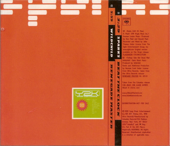 Sparks / Wildchild : Beat The Clock / Renegade Master (CD, Promo)