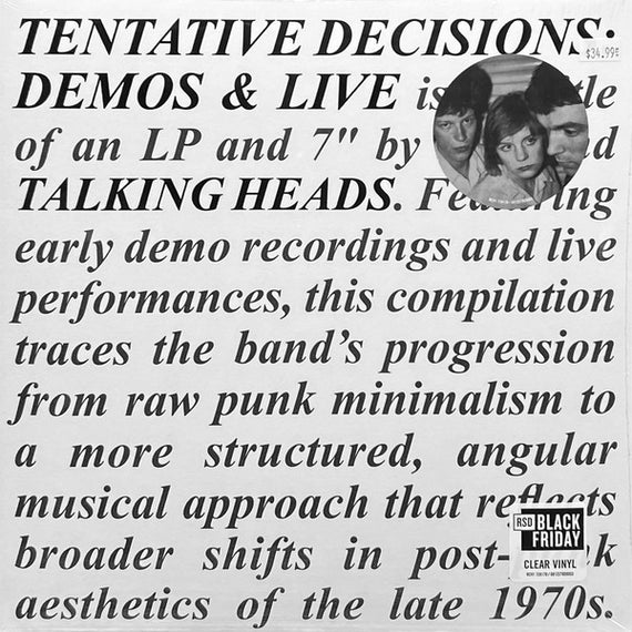 Talking Heads : Tentative Decisions: Demos & Live (LP, Cle + 7", Cle + RSD, Comp, Ltd, RE)