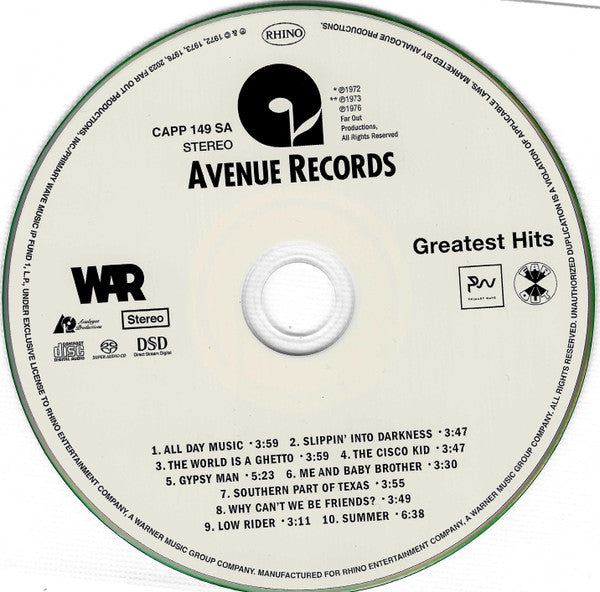 War : Greatest Hits (SACD, Hybrid, Comp, RE, RM, Spe)