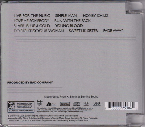 Bad Company (3) : Run With The Pack (SACD, Hybrid, Album, RE, RM)
