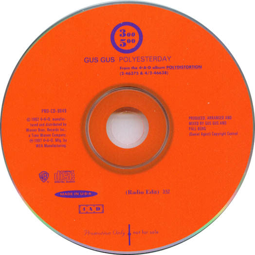 Gus Gus* : Polyesterday (CD, Single, Promo)
