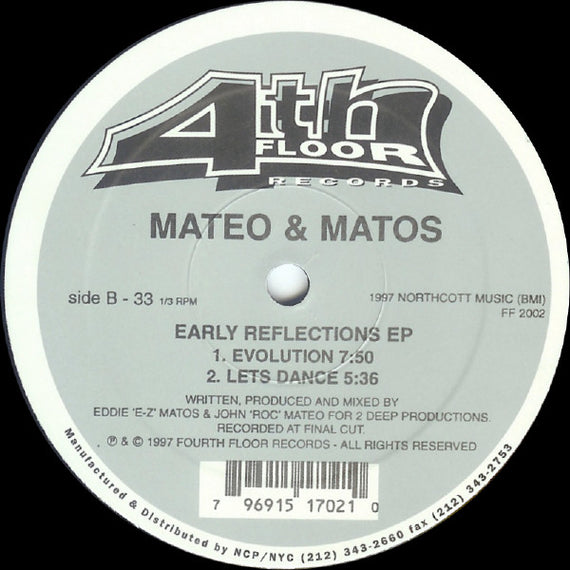 Mateo & Matos : Early Reflections EP (12", EP)