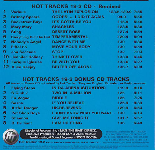 Various : Hot Tracks 19-2 (2xCD, Comp, Promo)