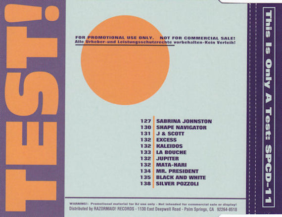 Various : This Is Only A Test! (CD, Comp, Promo)