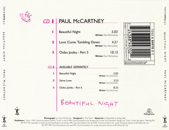 Paul McCartney : Beautiful Night (CD, Single, CD1)