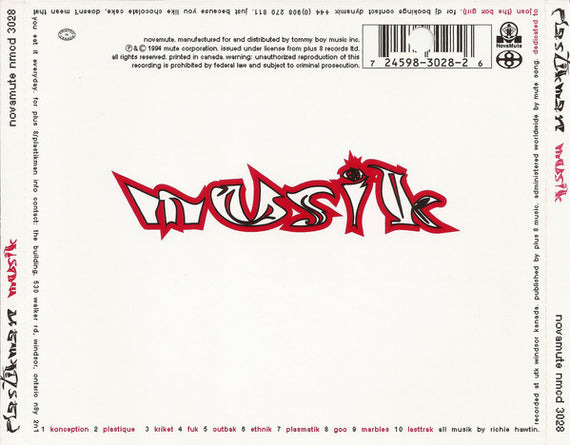 Plastikman : Musik (CD, Album, Promo)