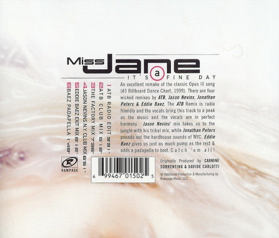 Miss Jane : It's A Fine Day (CD, Maxi)