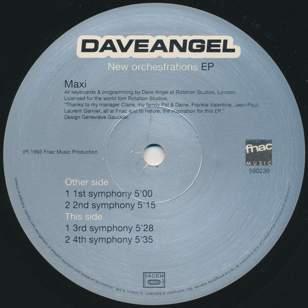 Dave Angel : New Orchestrations EP (12", EP, Maxi)