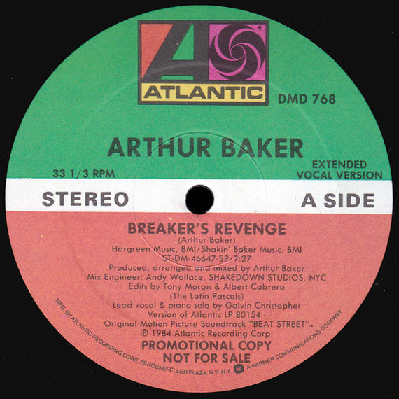 Arthur Baker : Breaker's Revenge (12", Promo)