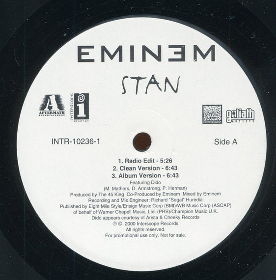 Eminem : Stan (12", Promo)