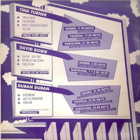 Tina Turner / David Bowie / Duran Duran : Artistas Internacionales De EMI Capitol En Concierto Primavera - Verano 87 (LP, Promo, Transcription)