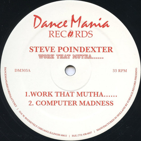 Steve Poindexter : Work That Mutha...... (12", RE)