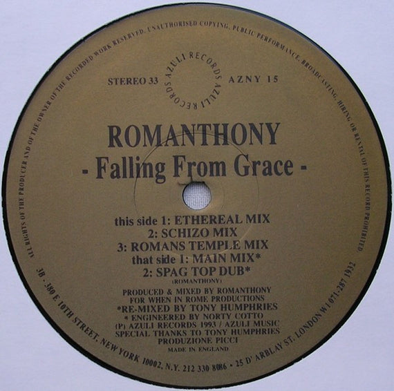 Romanthony : Falling From Grace (12")