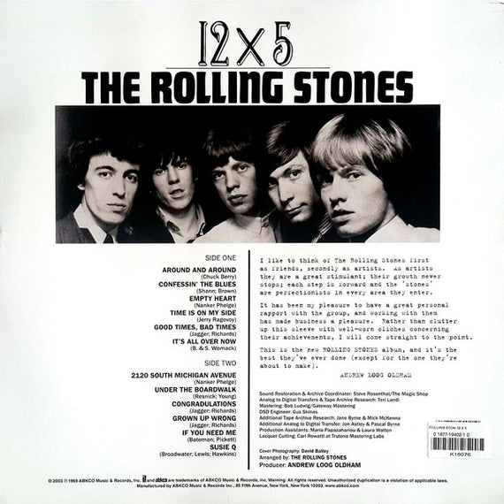 The Rolling Stones : 12 X 5 (LP, Album, RE, RM, Cle)