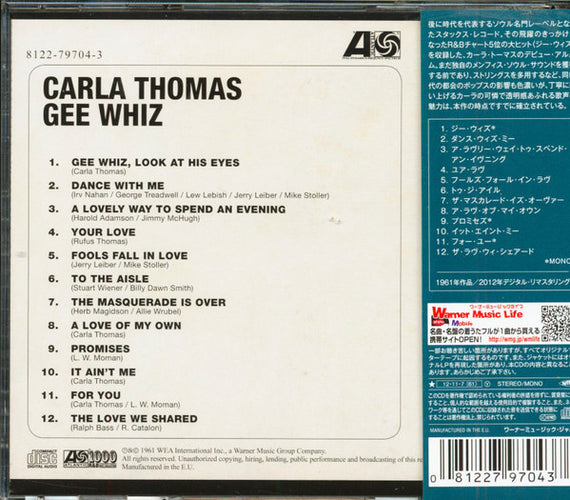 Carla Thomas : Gee Whiz (CD, Album, Mono, Gem)