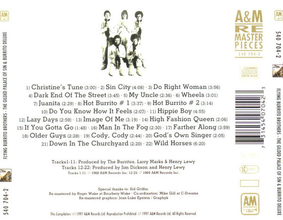 The Flying Burrito Bros : The Gilded Palace Of Sin & Burrito Deluxe (CD, Comp, RM, RP)