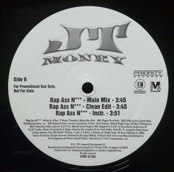 JT Money : Ho Problems / Rap Ass N*** (12", Promo)