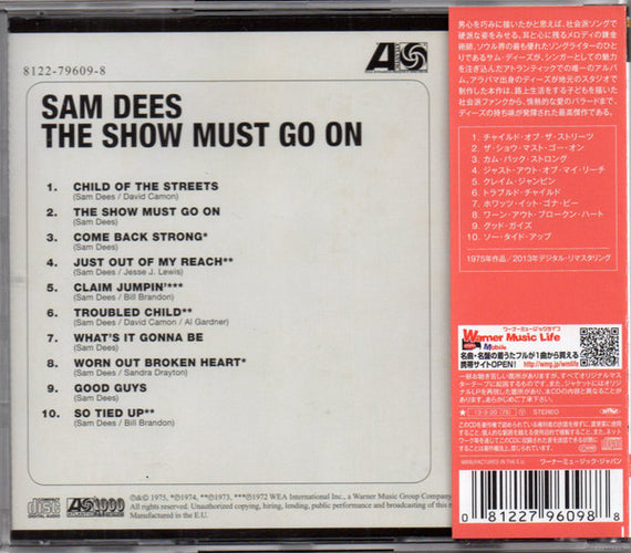 Sam Dees : The Show Must Go On (CD, Album, RE, RM)