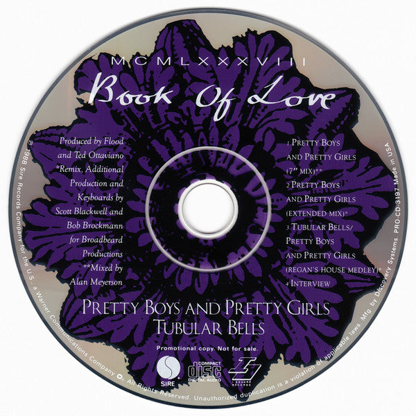 Book Of Love : Pretty Boys And Pretty Girls / Tubular Bells (CD, Single, Promo)