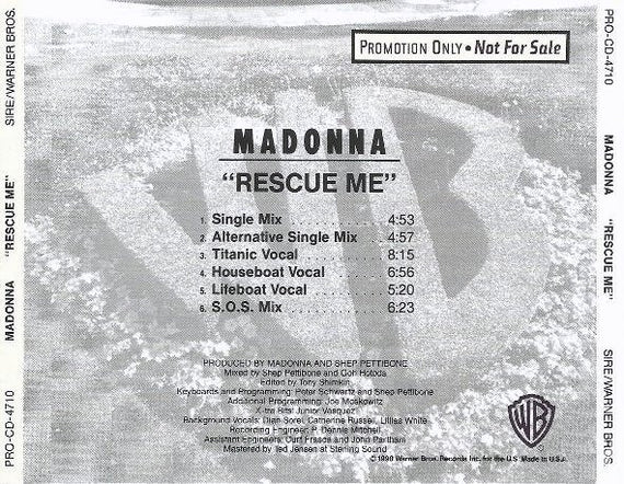 Madonna : Rescue Me (CD, Maxi, Promo)