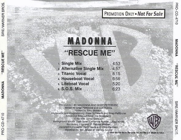 Madonna : Rescue Me (CD, Maxi, Promo)