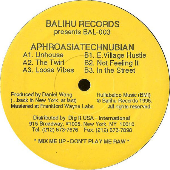 Daniel Wang : Aphroasiatechnubian (12")