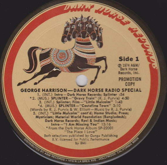 George Harrison : Dark Horse Radio Special (LP, Promo)