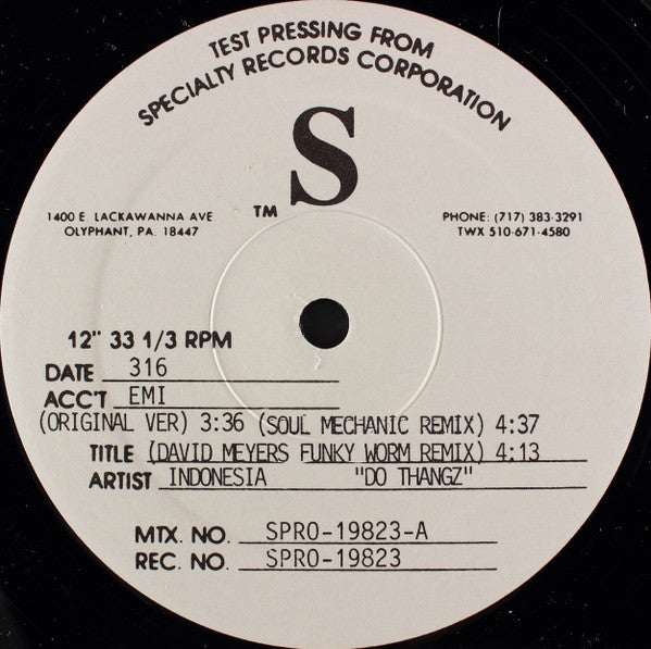 Indonesia : Do Thangz (12", TP)
