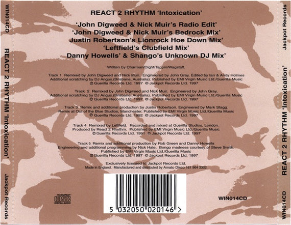 React 2 Rhythm : Intoxication (CD, Single)