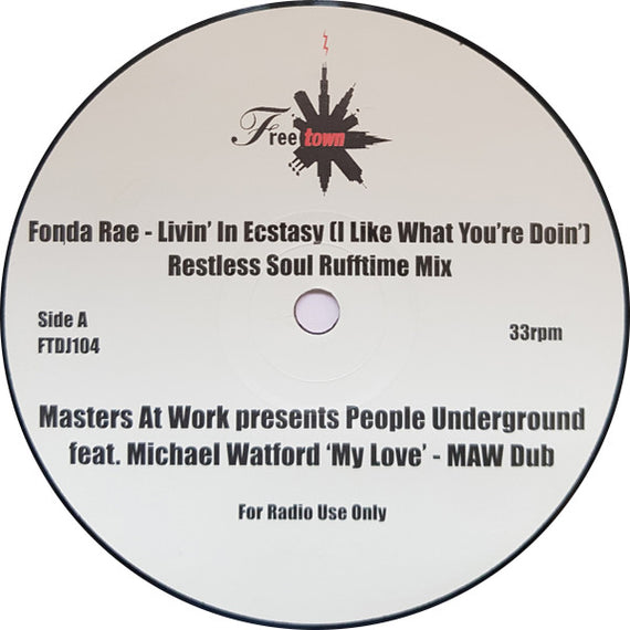 Fonda Rae / People Underground : Living In Ecstasy / My Love (12", EP, Promo)