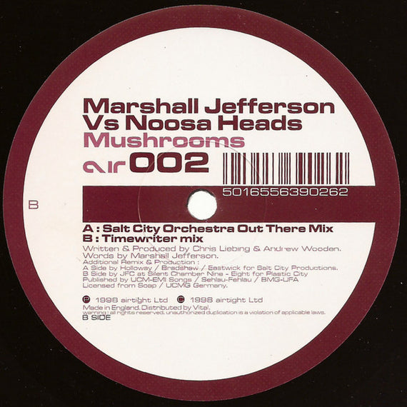 Marshall Jefferson Vs Noosa Heads : Mushrooms (12")