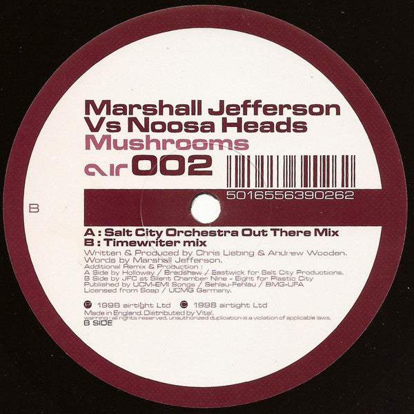 Marshall Jefferson Vs Noosa Heads : Mushrooms (12")