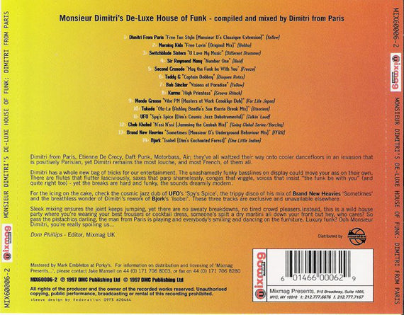 Dimitri From Paris : Monsieur Dimitri's De-Luxe House Of Funk (CD, Mixed)