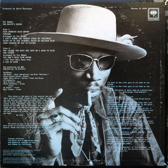 Taj Mahal : The Natch'l Blues (LP, Album, San)