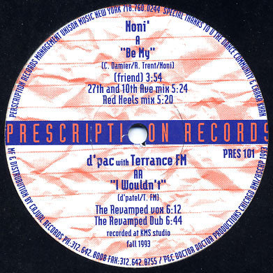 Noni / D'Pac With Terence FM : Be My / I Wouldn't (12")