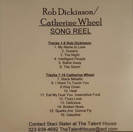 Rob Dickinson / Catherine Wheel : Song Reel (CDr, Comp, Promo)