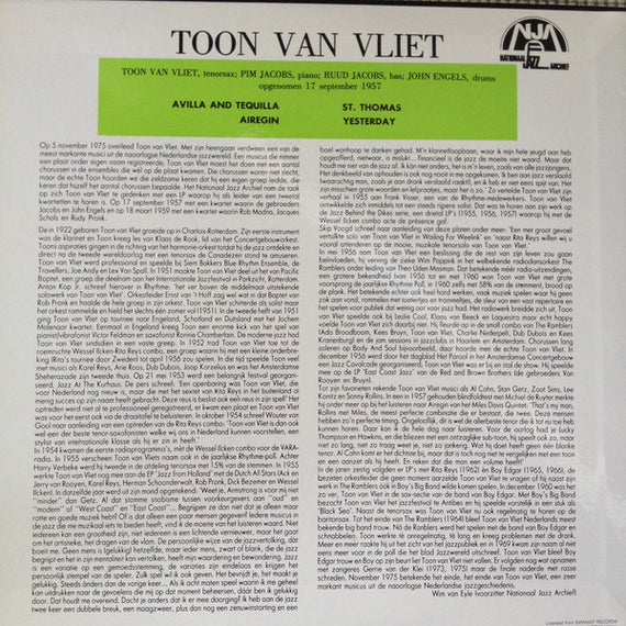 Toon van Vliet : Toon van Vliet '57 (10")
