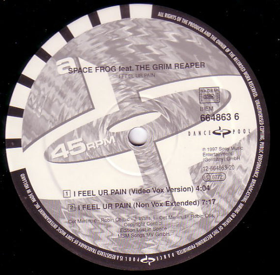 Space Frog Feat. The Grim Reaper : I Feel Ur Pain (12", Maxi)
