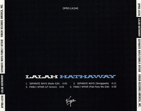 Lalah Hathaway : Separate Ways / Family Affair (CD, Single, Promo)
