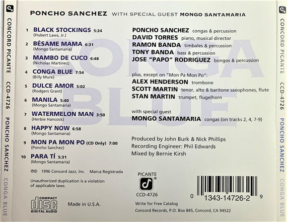 Poncho Sanchez : Conga Blue (CD, Album)