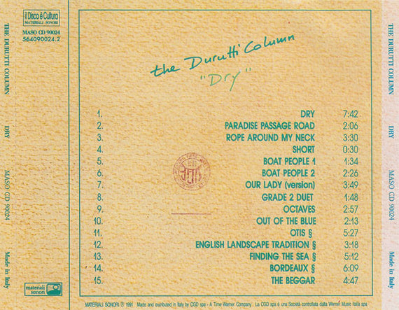 The Durutti Column : Dry (CD, Album)