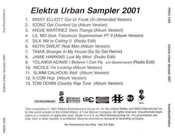 Various : Elektra Urban Sampler 2001 (CD, Promo, Smplr)