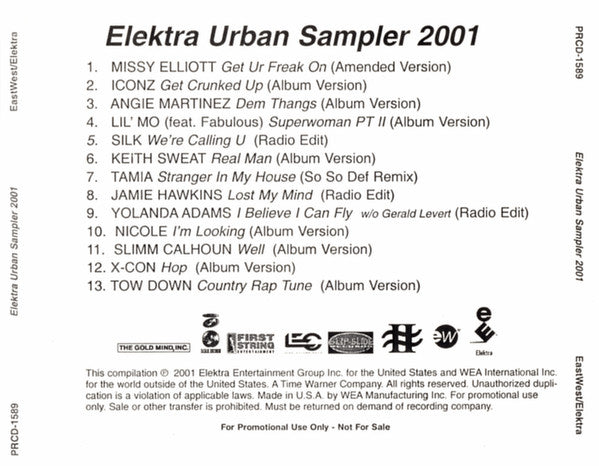 Various : Elektra Urban Sampler 2001 (CD, Promo, Smplr)