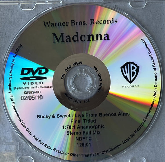 Madonna : Sticky & Sweet: Live From Buenos Aires (DVDr, Advance, Promo)