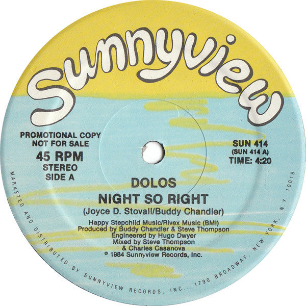 Dolos : Night So Right (12", Promo)