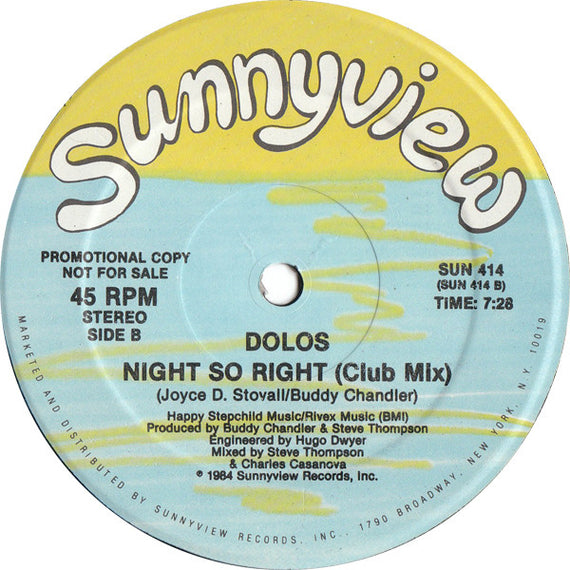 Dolos : Night So Right (12", Promo)
