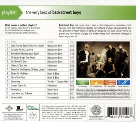 Backstreet Boys : Playlist: The Very Best Of Backstreet Boys (CD, Comp, Enh, RM)
